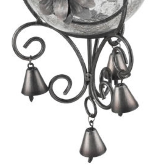 Solar Bronze Lantern with Bells & Flower NEW - Picture 3 of 3